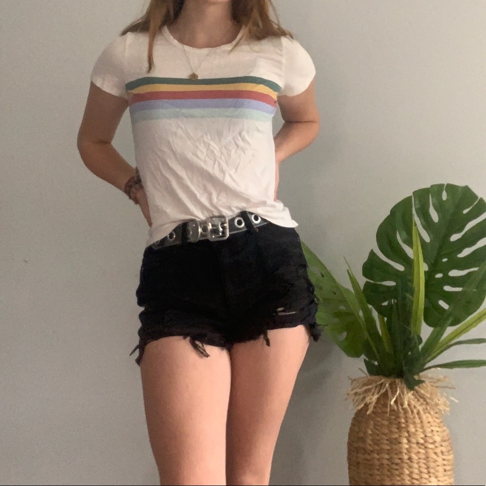 Cute rainbow striped tee